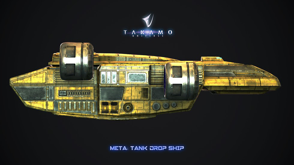Remember the schematic of the CG63-B1 Meta Tank Drop Ship? Well here it is in all its glory. There are a number of CG variants for all manner of missions. The CG63-C series is a logistic transport that carries large amounts of military gear to the surface during hot landings. They can also land large infantry formations with full combat gear in hot landings. Model design by David Snodgrass. Model build by Bhumit.